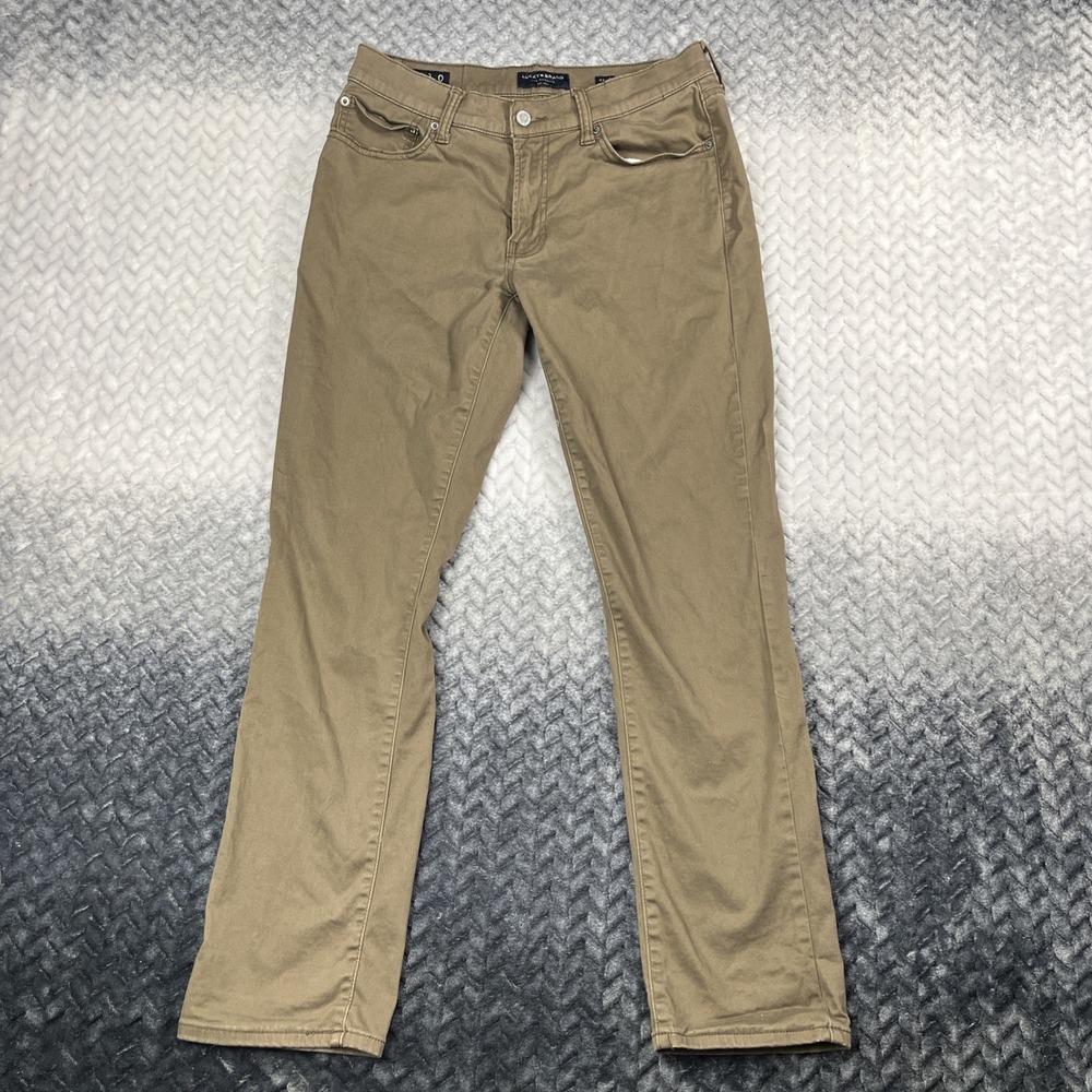 Lucky Brand 410 Athletic Slim Mens Pants 30x30 Olive Brown Stretch Chino Jeans